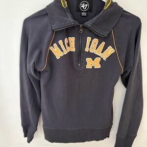 47 Brand Navy Quarter-Zip Pullover with Yellow Accents